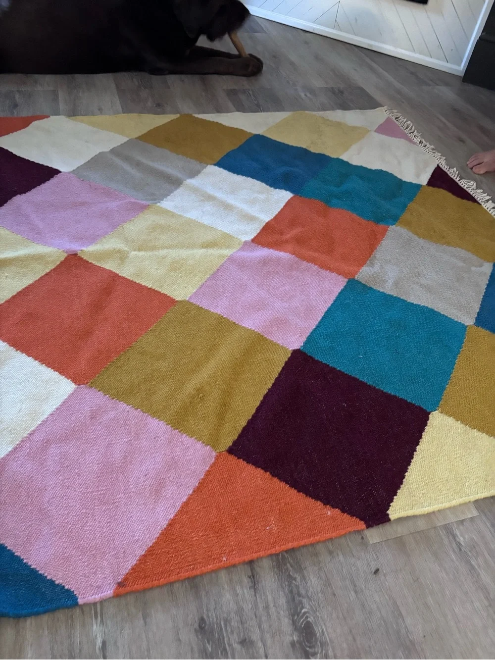 IKEA Vinderod Colorful Diamond Pattern Area Rug - Multicolor limited edition